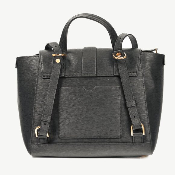 Senreve Midi Maestra Black Textured-Leather Backpack - Picture 4 of 16